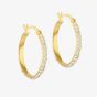LUXE Silver Gold Plated Cubic Zirconia Hoop Earrings 8.51.3200