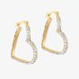 LUXE Silver Gold Plated Cubic Zirconia Heart Hoop Earrings 8.51.3202