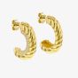 LUXE Silver Gold Plated Cubic Zirconia Twisted Half Hoop Earrings 8.51.3208