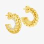 LUXE Silver Gold Plated Cubic Zirconia Twisted Half Hoop Earrings 8.51.3209