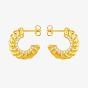 LUXE Silver Gold Plated Cubic Zirconia Twisted Half Hoop Earrings 8.51.3209