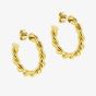 LUXE Silver Gold Plated Twisted Open Hoop Earrings 8.51.3212