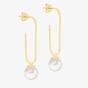 LUXE Silver Gold Plated Freshwater Pearl Dropper Earrings 8.54.5064