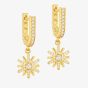 LUXE Silver Gold Plated Cubic Zirconia Star Dropper Huggie Earrings 8.57.0032