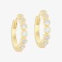 LUXE Silver Gold Plated 14mm Cubic Zirconia Hoop Earrings 8.58.0004