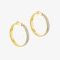 Silver Yellow Gold Plated 40mm Stardust Hoop Earrings 8.51.2929