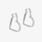 Silver Cubic Zirconia Heart Hoop Earrings 8.51.3213