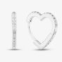 Sterling Silver Cubic Zirconia Heart Huggie Hoop Earrings S4198