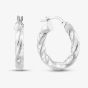 Sterling Silver 22mm Twist Hoop Earrings S3436