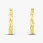Silver Gold Plated 22mm Twist Hoop Earrings S3437