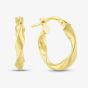 Silver Gold Plated 16mm Twisted Hoop Earrings S3375