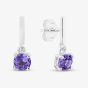 Sterling Silver Purple Amethyst Dropper Earrings E6487M