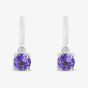Sterling Silver Purple Amethyst Dropper Earrings E6487M