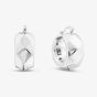 Sterling Silver Rhodium Plated Electroform Faceted Creole Earrings 8.52.0002