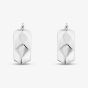 Sterling Silver Rhodium Plated Electroform Faceted Creole Earrings 8.52.0002