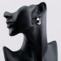 Sterling Silver Rhodium Plated Electroform Faceted Creole Earrings 8.52.0002