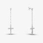 Sterling Silver Rhodium Plated Cubic Zirconia Cross Drop Earrings 8.54.5085