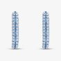 Sterling Silver Rhodium Plated Sky Blue Cubic Zirconia Creole Earrings 8.58.0027
