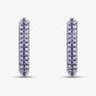 Sterling Silver Rhodium Plated Purple Cubic Zirconia Creole Earrings 8.58.0028