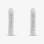 sterling Silver Rhodium Plated White Cubic Zirconia Creole Earrings 8.58.0029