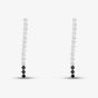 Sterling Silver Rhodium Plated White & Black Cubic Zirconia Drop Earrings 8.58.9369