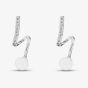 Sterling Silver Cubic Zirconia Pearl Twist Drop Earrings EOW70227FW