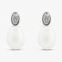 Sterling Silver Cubic Zirconia Pearl Oval Drop Earrings EOW70250FW