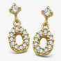 Unique Gold Pated Cubic Zirconia Drop Earrings ME-1006GO
