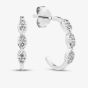Sterling Silver Cubic Zirconia Triple Cluster Hoop Earrings ME-1081