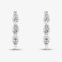 Sterling Silver Cubic Zirconia Triple Cluster Hoop Earrings ME-1081