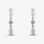 Sterling Silver Cubic Zirconia Shaped Bezel Hoop Earrings ME-1072
