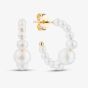 Yellow Gold Tone Plated Sterling Silver Freshwater Pearl Hoop Earrings AE20239WFM/G