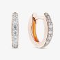 Rose Gold Tone Plated Sterling Silver Cubic Zirconia Huggie Hoop Earrings 05S2AVE657407