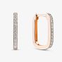 Rose Gold Tone Sterling Silver Cubic Zirconia Rounded Square Hoop Earrings 05S2AVE657307