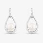 Sterling Silver Freshwater Pearl Open Teardrop Earrings EOW70096FW