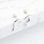Silver Flame Abstract Stud Earrings ER209SI