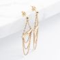 Gold Tone Bamboo Chain Drops Stud Earrings ER178G LCTB