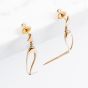 Gold Tone Flame Dropper Earrings WC140-GPS