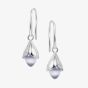 Fei Liu Magnolia Silver Cubic Zirconia Dropper Earrings  MAG-925R-202-CEGY
