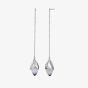 Fei Liu Magnolia Silver Cubic Zirconia Chain Dropper Earrings MAG-925R-203-CEGY