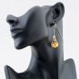 Gold Plated Bubble Leaf Dropper Earrings TMERG XSG
