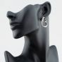 Sterling Silver Rose Stardust Textured Creole Earrings 8.51.2059