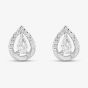 Silver Cubic Zirconia Teardrop Stud Earrings E612208