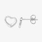 Sterling Silver Heart Frame Stud Earrings P8228E
