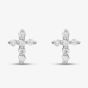 Sterling Silver Cubic Zirconia Cross Tiny Stud Earrings E1031 3A