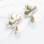 Gold Plated Quartz Flower Dropper Earrings EFIGCA