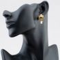 Gold Plated Pearl Flower Dropper Earrings EFIGPW