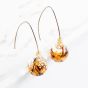 Gold Plated Round Bubble Leaf Dropper Earrings DER WG