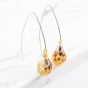Gold Plated Bubble Leaf Dropper Earrings TMER SG