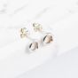 Silver Tone Small Circle Stud Earrings WFE10-S